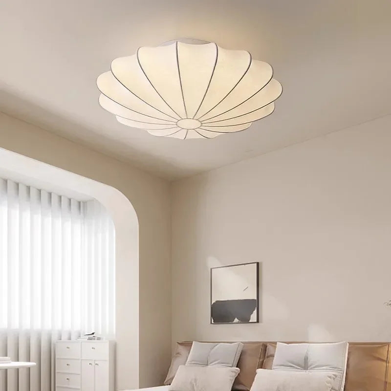 Nordici Silk Ceiling Lamps Wabi Sabi Cloth Ceiling Light Fixture for Living Room Bedroom  Home Decor
