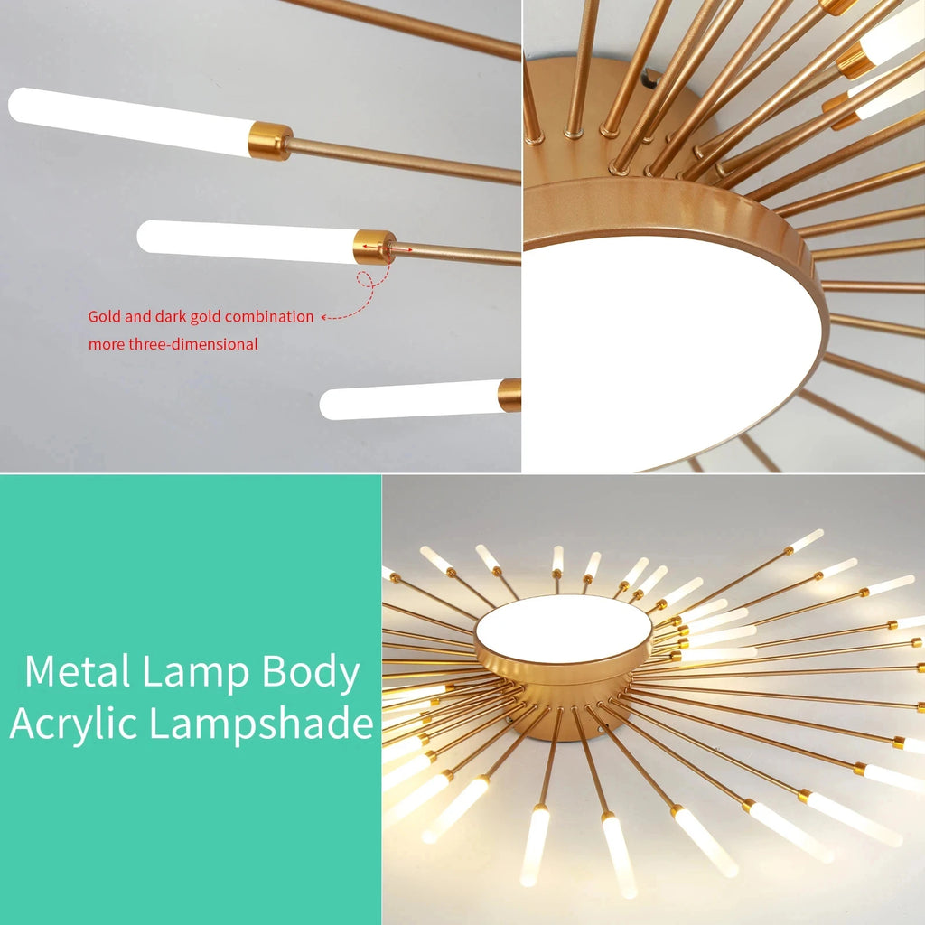 Creative Flower Shapes LED Ceiling Lamp Modern Living Room Decor Fixture Home Children's Light Bedroom Dining Room Chandelier