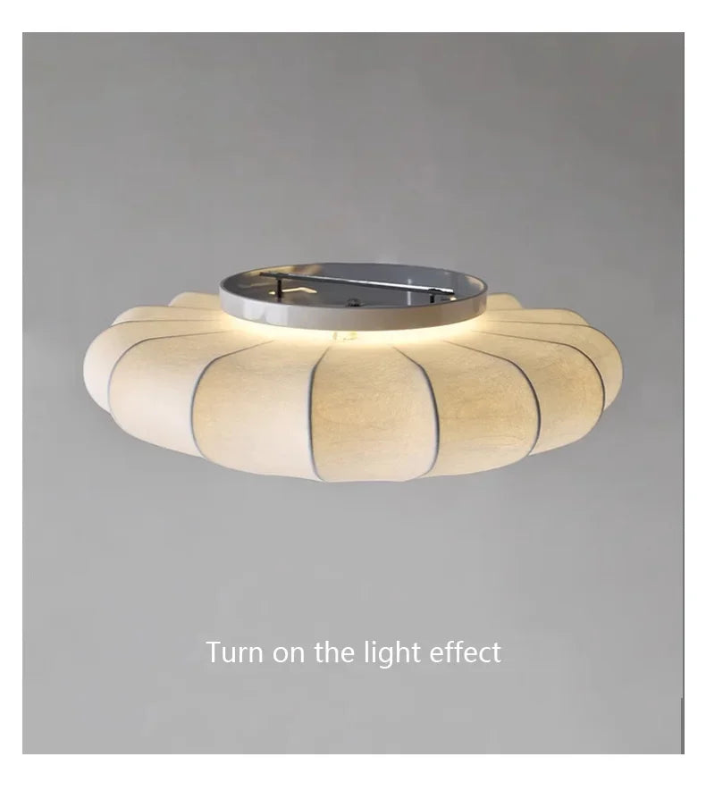 Nordici Silk Ceiling Lamps Wabi Sabi Cloth Ceiling Light Fixture for Living Room Bedroom  Home Decor