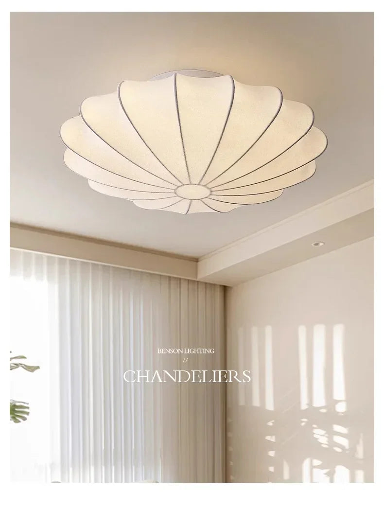 Nordici Silk Ceiling Lamps Wabi Sabi Cloth Ceiling Light Fixture for Living Room Bedroom  Home Decor
