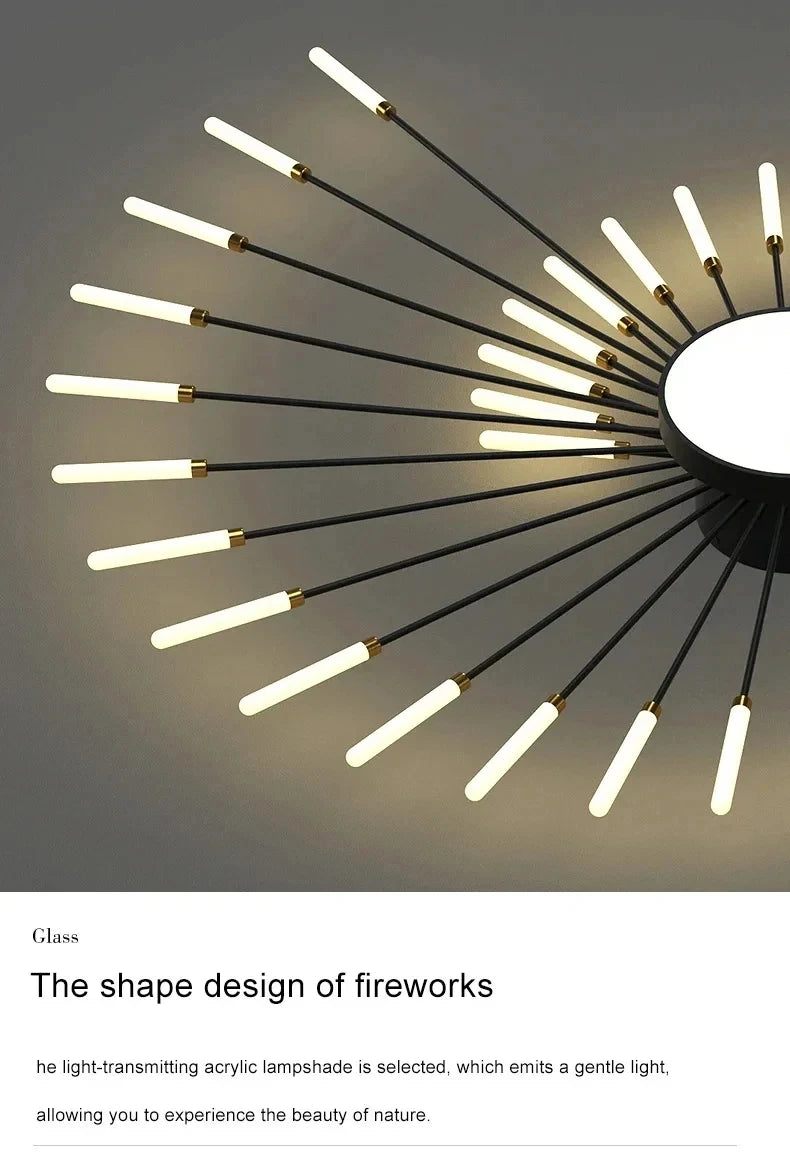 Creative Flower Shapes LED Ceiling Lamp Modern Living Room Decor Fixture Home Children's Light Bedroom Dining Room Chandelier