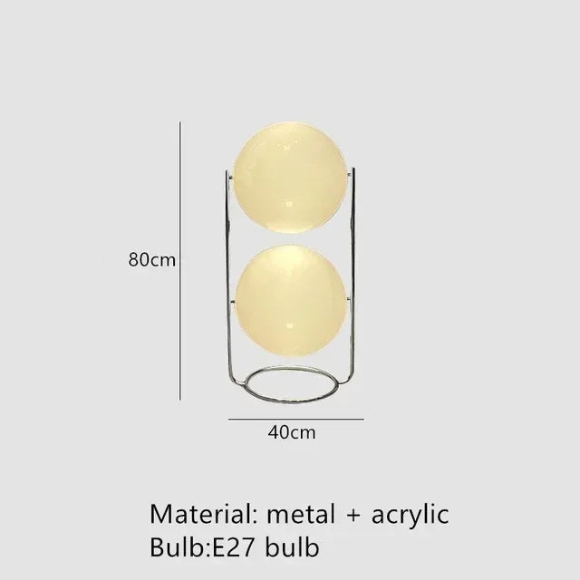 Garrault Delord LED Floor Lamp Chrome Metal White Acrylic Ball Bedside Standing Light Living Room Hotel Sofa Home Decoration