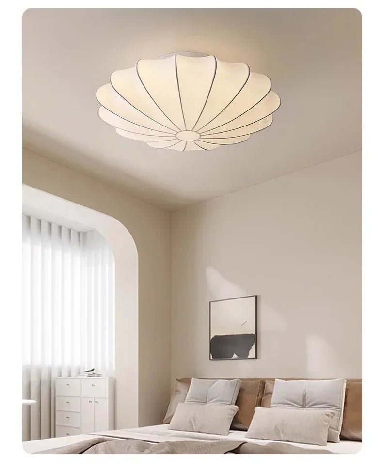 Nordici Silk Ceiling Lamps Wabi Sabi Cloth Ceiling Light Fixture for Living Room Bedroom  Home Decor