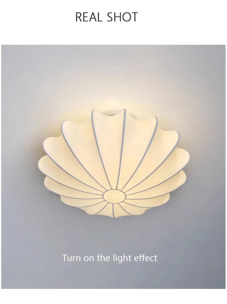 Nordici Silk Ceiling Lamps Wabi Sabi Cloth Ceiling Light Fixture for Living Room Bedroom  Home Decor