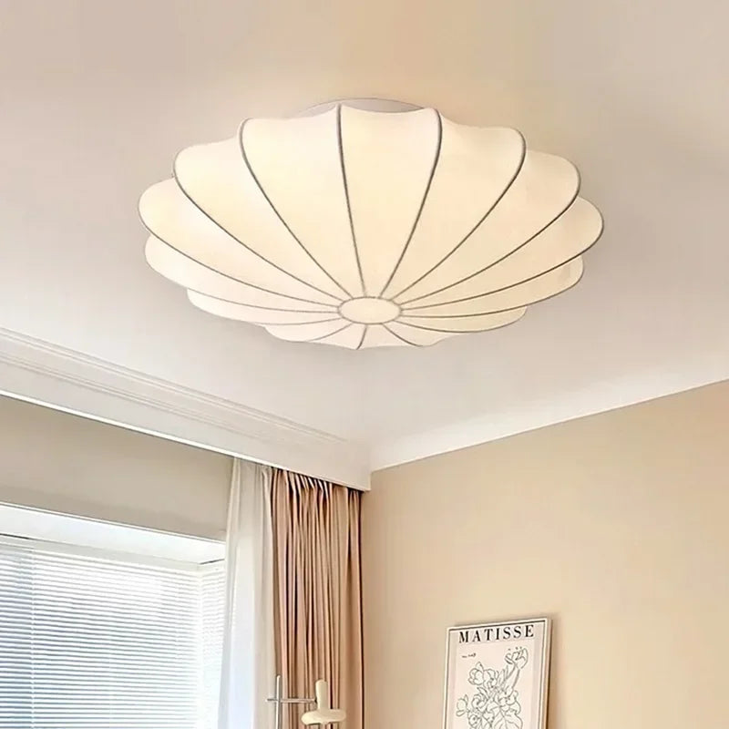 Nordici Silk Ceiling Lamps Wabi Sabi Cloth Ceiling Light Fixture for Living Room Bedroom  Home Decor