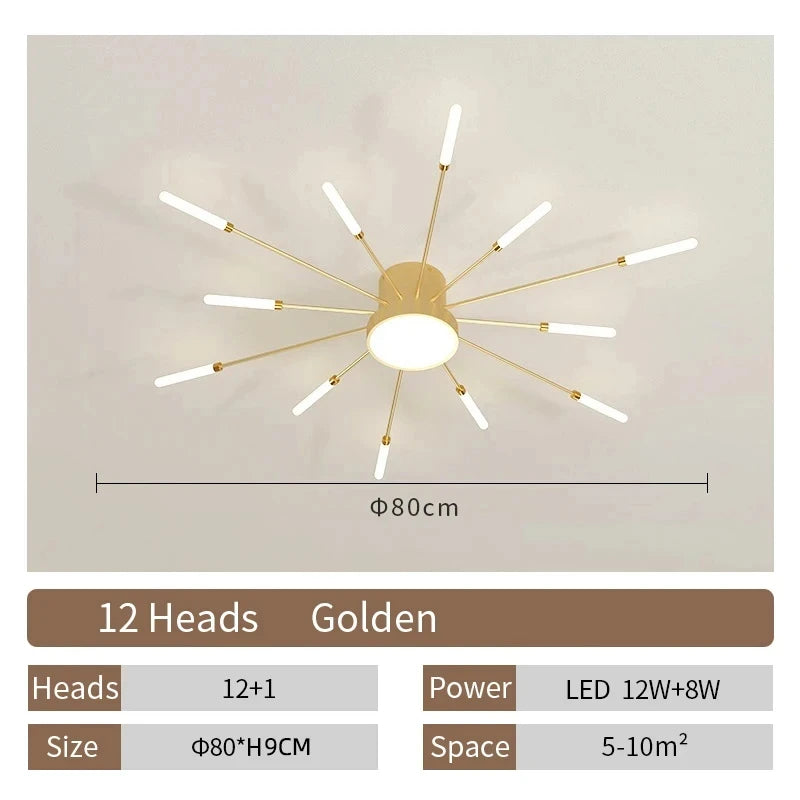 Creative Flower Shapes LED Ceiling Lamp Modern Living Room Decor Fixture Home Children's Light Bedroom Dining Room Chandelier