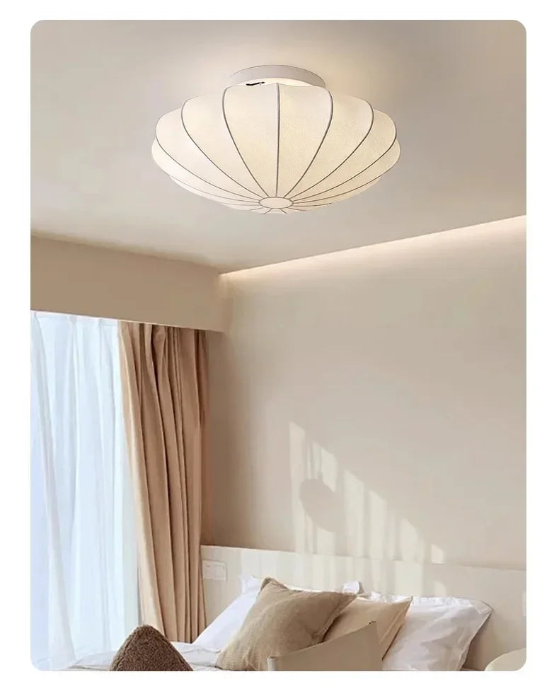 Nordici Silk Ceiling Lamps Wabi Sabi Cloth Ceiling Light Fixture for Living Room Bedroom  Home Decor