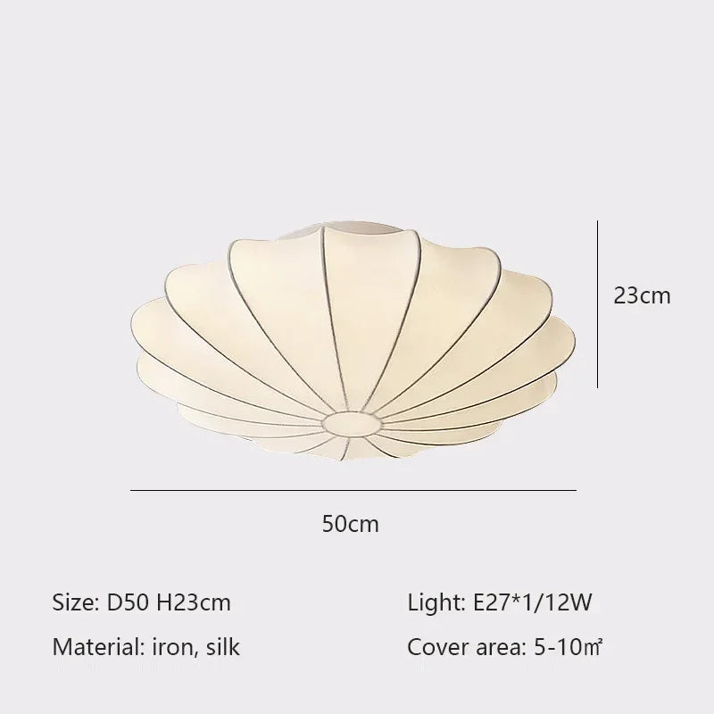 Nordici Silk Ceiling Lamps Wabi Sabi Cloth Ceiling Light Fixture for Living Room Bedroom  Home Decor