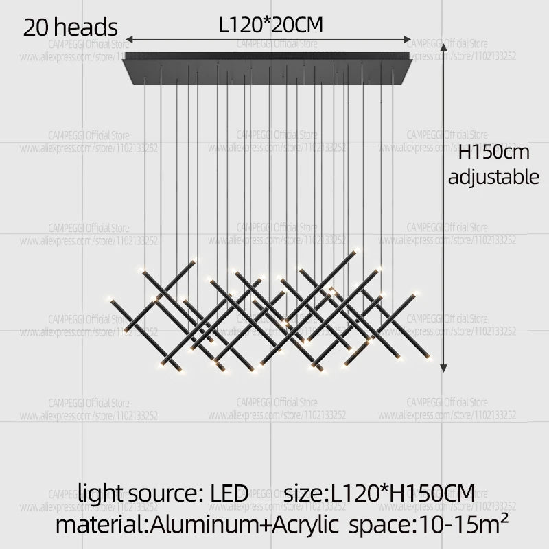 Modern LED Long Pendant Light Villa Living Room Ceiling Light Suspended Staircase Chandelier Dining Room Bedroom  Pendent Lamp