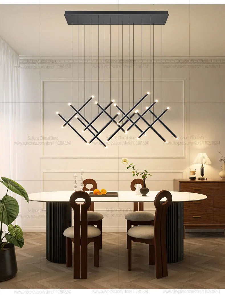 Modern LED Long Pendant Light Villa Living Room Ceiling Light Suspended Staircase Chandelier Dining Room Bedroom  Pendent Lamp
