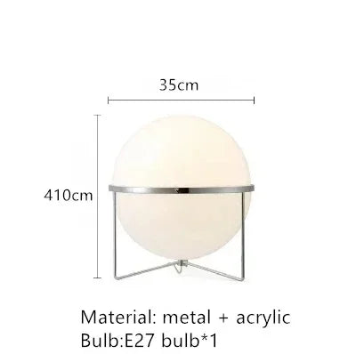 Garrault Delord LED Floor Lamp Chrome Metal White Acrylic Ball Bedside Standing Light Living Room Hotel Sofa Home Decoration