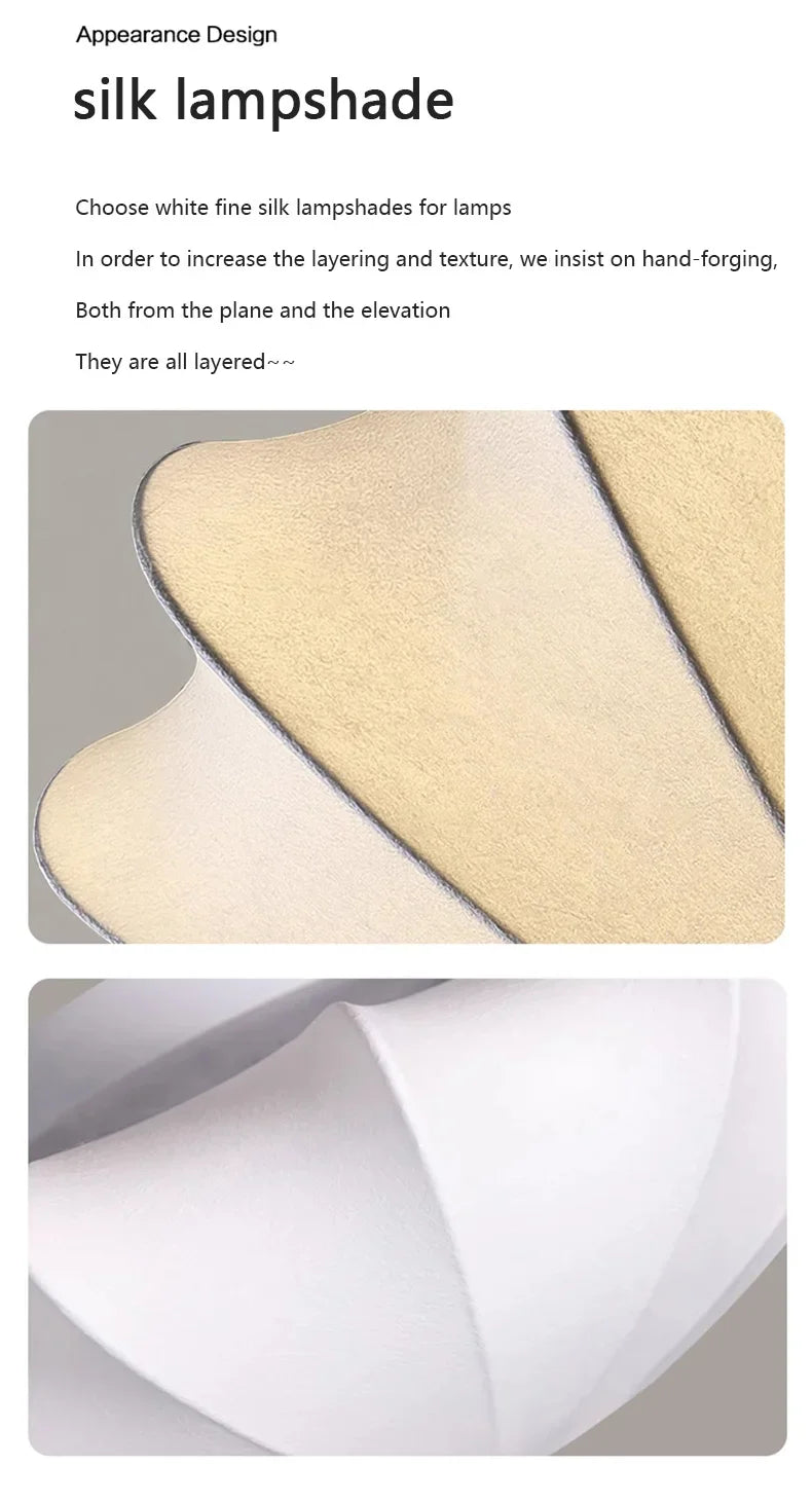 Nordici Silk Ceiling Lamps Wabi Sabi Cloth Ceiling Light Fixture for Living Room Bedroom  Home Decor