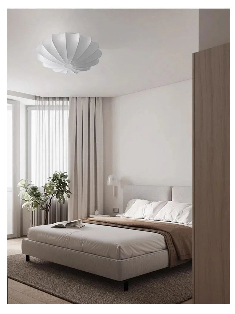 Nordici Silk Ceiling Lamps Wabi Sabi Cloth Ceiling Light Fixture for Living Room Bedroom  Home Decor