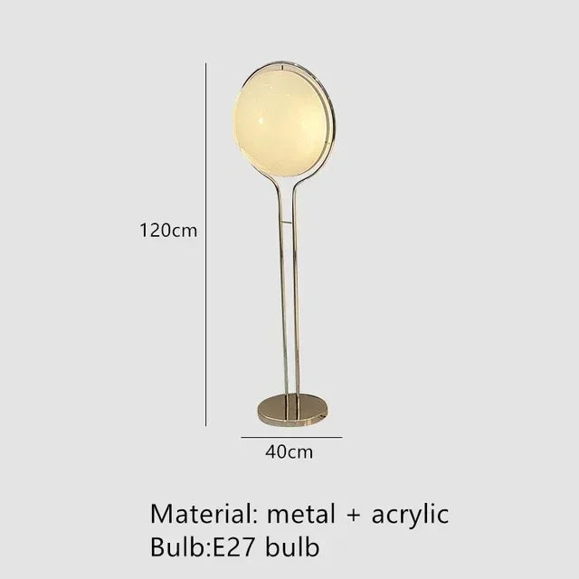 Garrault Delord LED Floor Lamp Chrome Metal White Acrylic Ball Bedside Standing Light Living Room Hotel Sofa Home Decoration