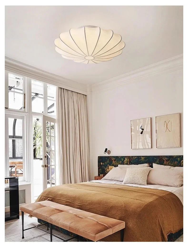 Nordici Silk Ceiling Lamps Wabi Sabi Cloth Ceiling Light Fixture for Living Room Bedroom  Home Decor