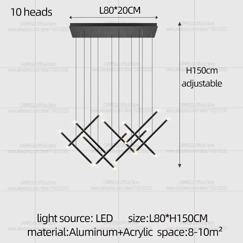 Modern LED Long Pendant Light Villa Living Room Ceiling Light Suspended Staircase Chandelier Dining Room Bedroom  Pendent Lamp