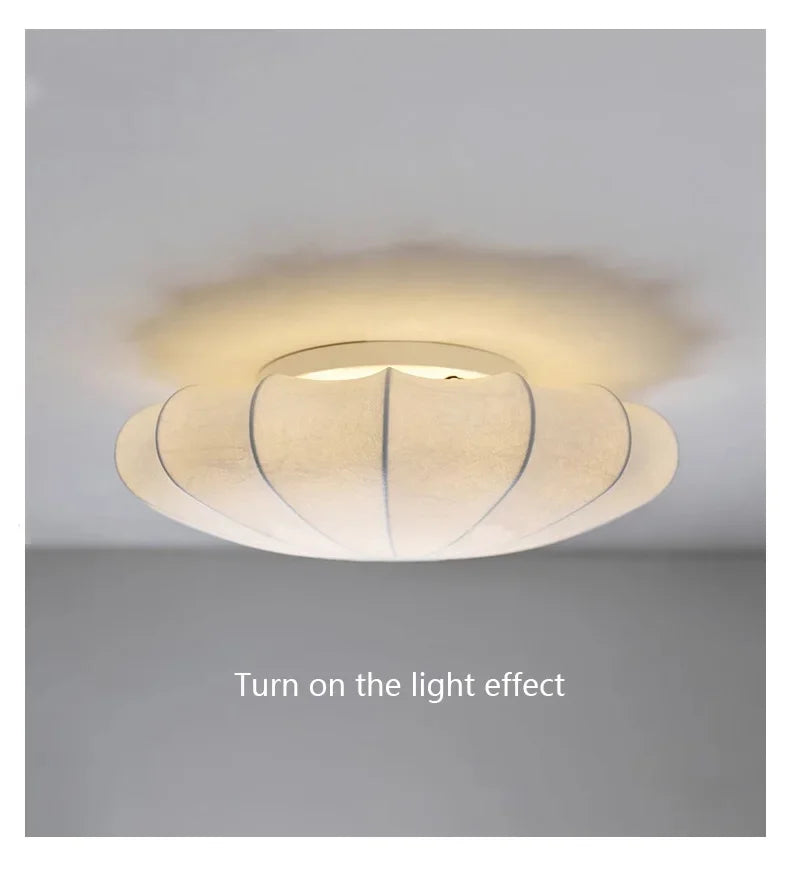 Nordici Silk Ceiling Lamps Wabi Sabi Cloth Ceiling Light Fixture for Living Room Bedroom  Home Decor