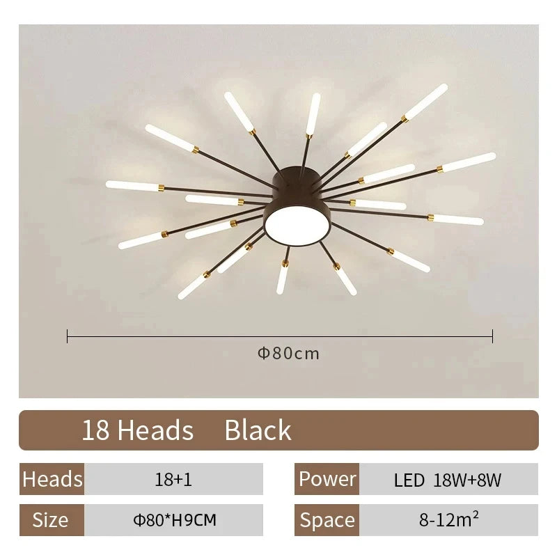Creative Flower Shapes LED Ceiling Lamp Modern Living Room Decor Fixture Home Children's Light Bedroom Dining Room Chandelier